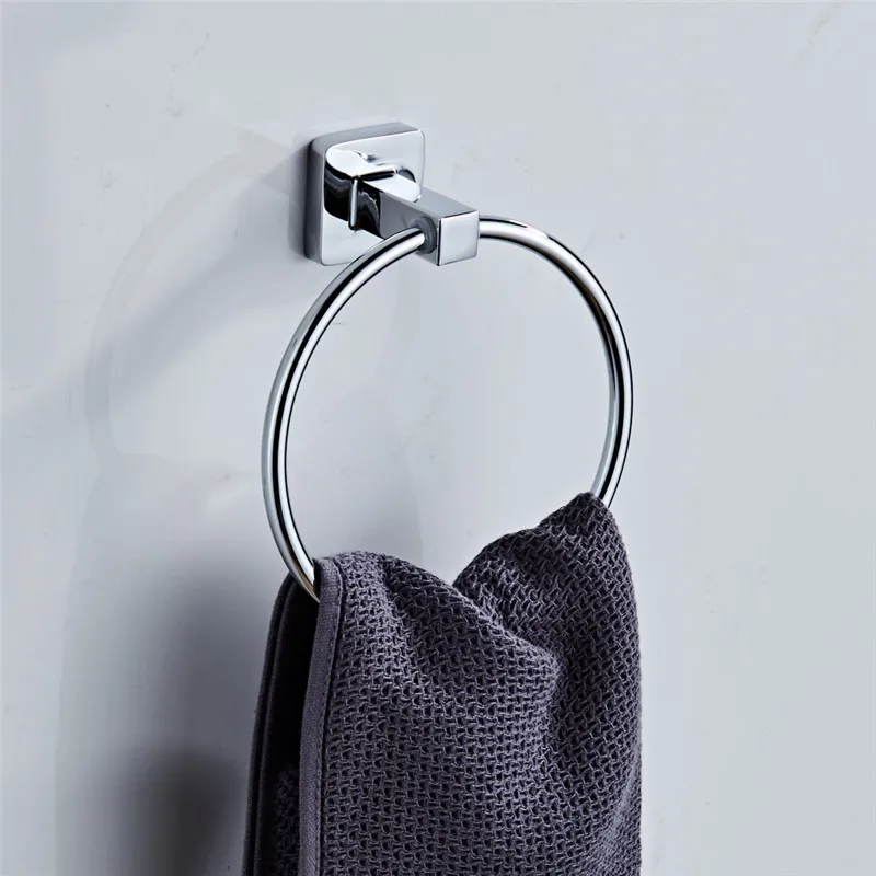 

Towel Ring and Tissue Holder Set Matt Black & Silver Single Towel Bars Bathroom Accessories Towel Rack Towel Ring Robe Hook