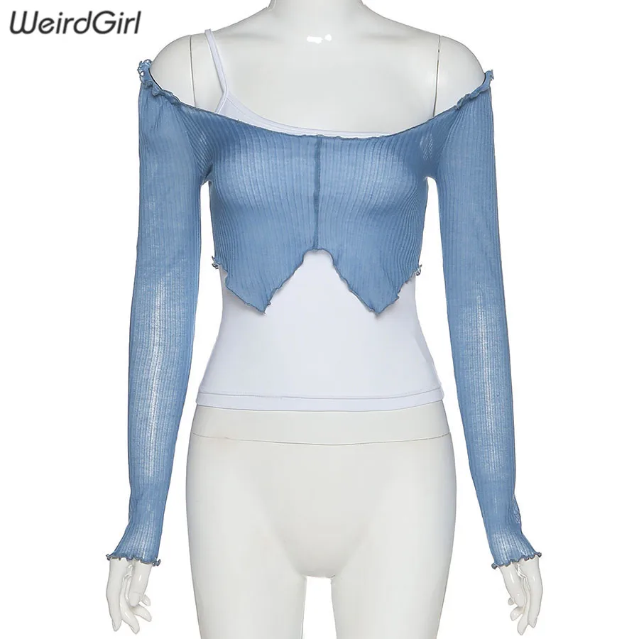 Женские модные футболки из двух частей повседневные Летние облегающие Короткие