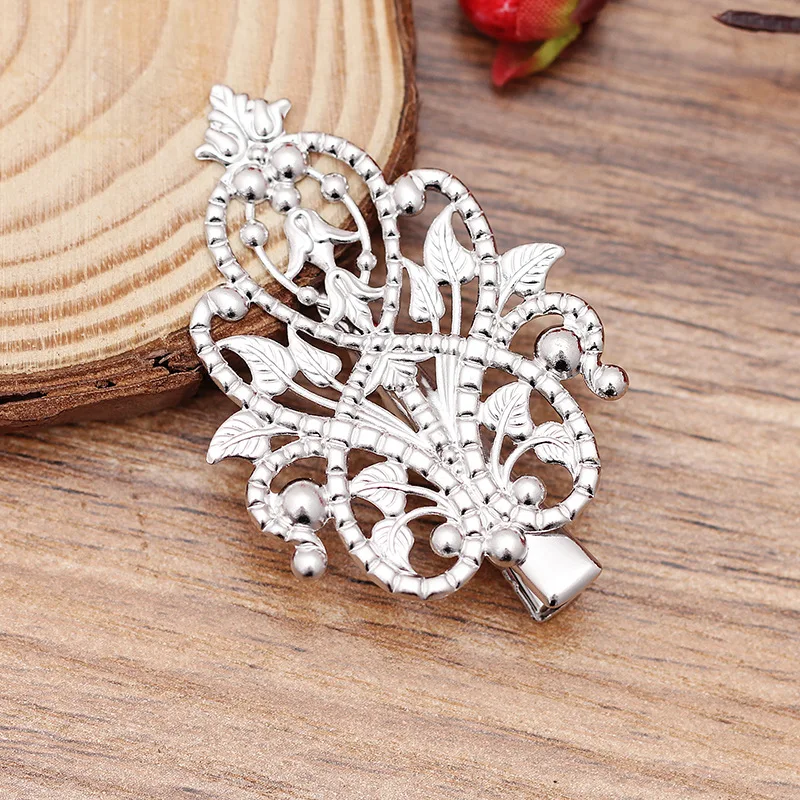 48*35 мм Ретро филигранные Цветочные заколки-невидимки металлический зажим