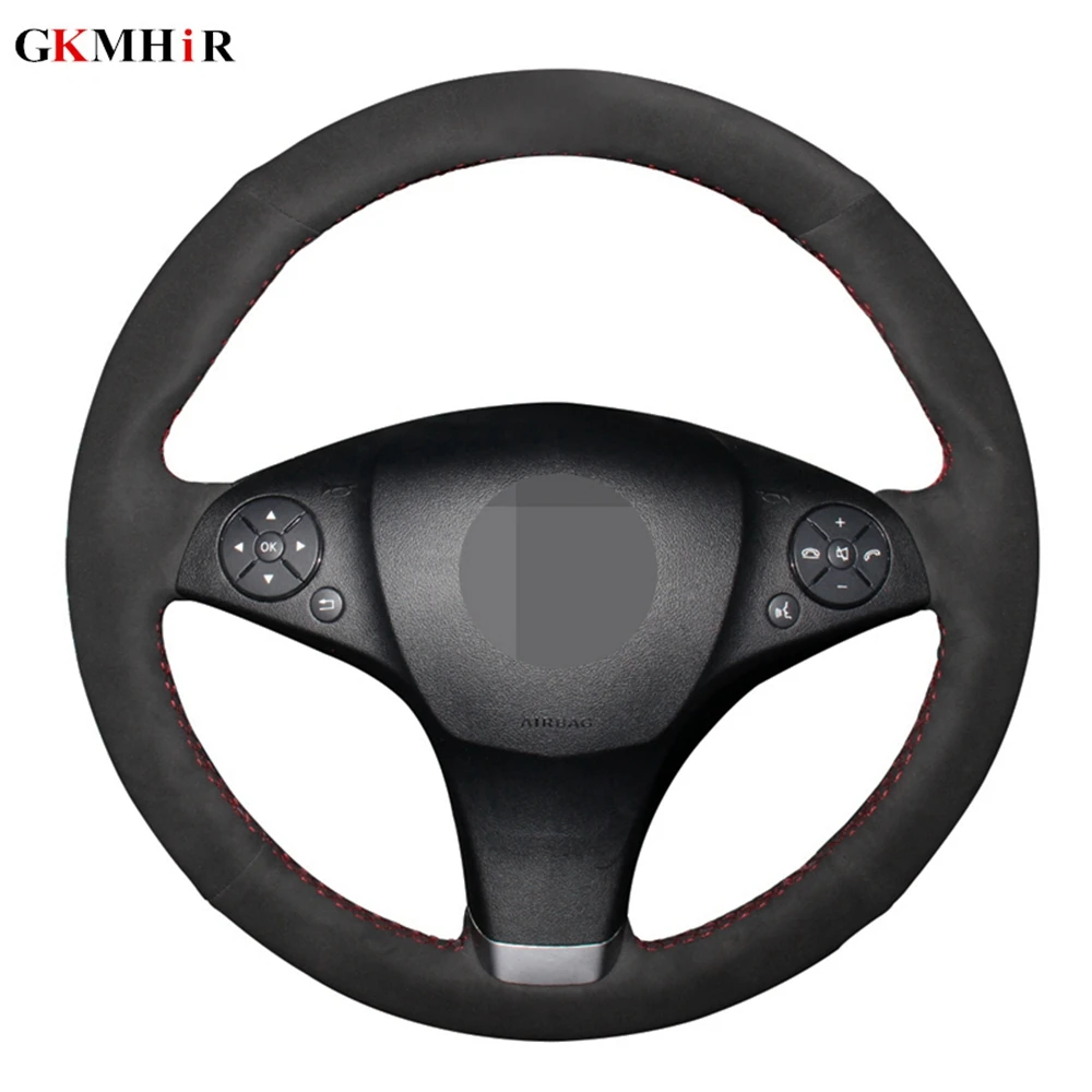 

DIY Hand-stitched Black Suede Car Steering Wheel Cover For Mercedes-Benz C180 C200 C350 C300 CLS 280 300 350 500 GLK 300