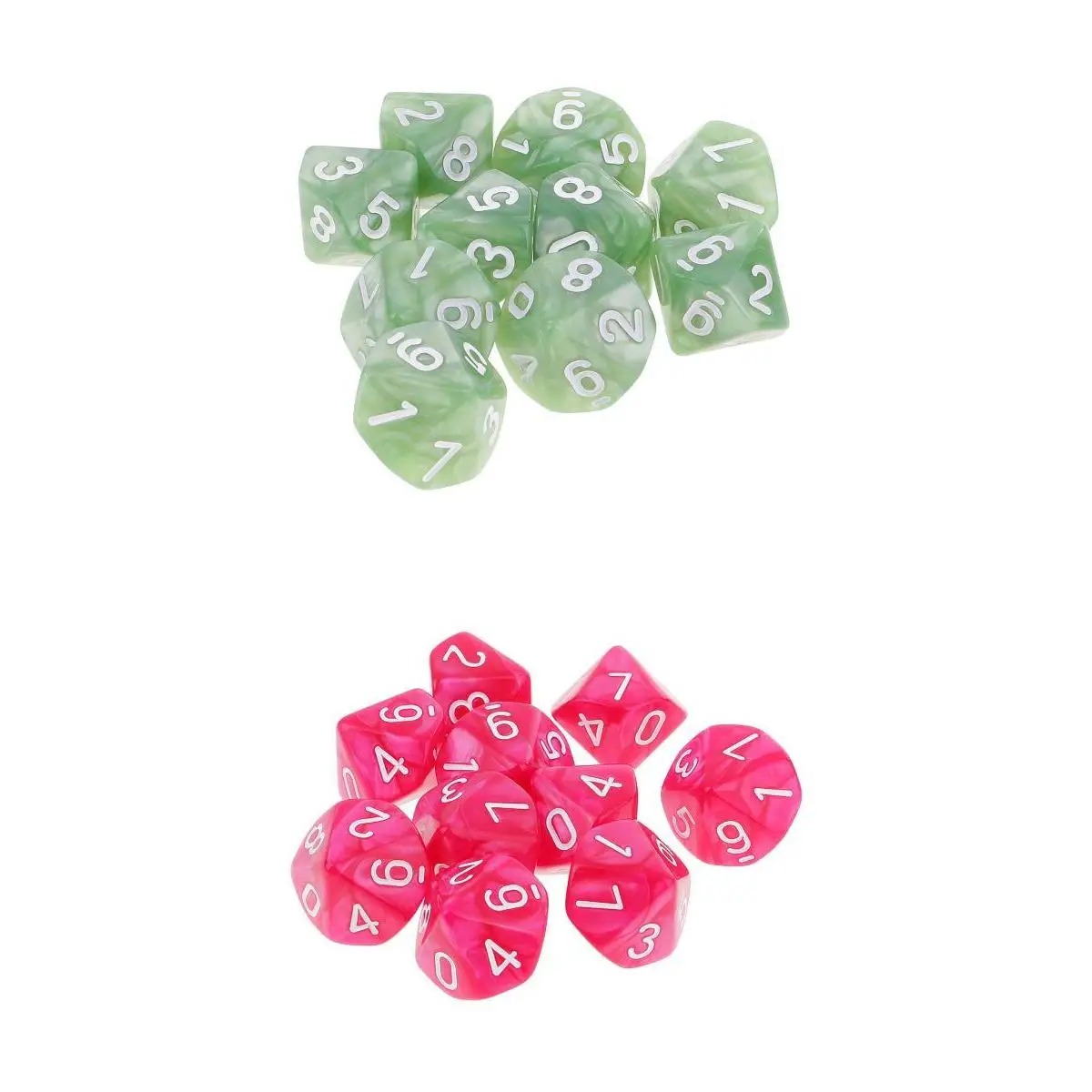 20 шт 10 двухсторонние кости D10 многогранные для подземелий и драконов игры зеленый