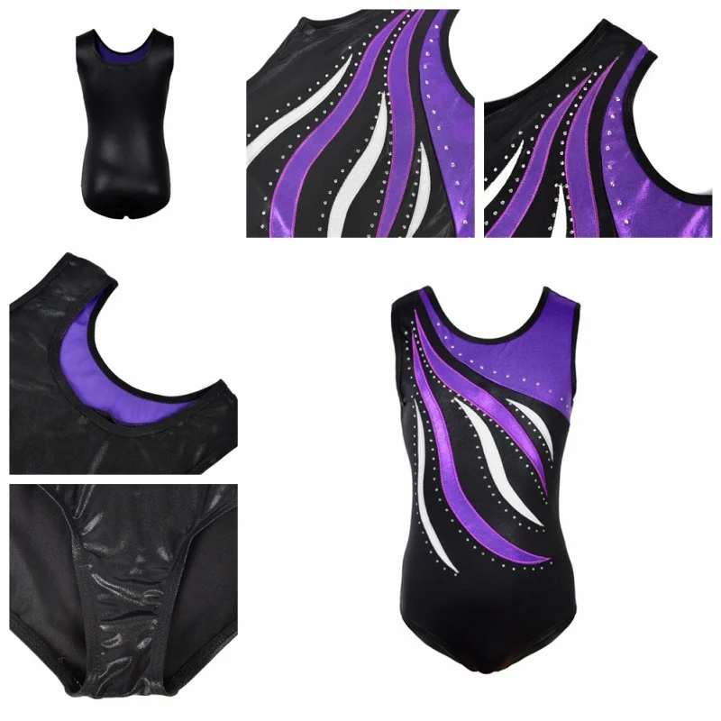 

Girls Children Ballet Dress Bright Gymnastics Performance Clothing Dance Wear Sleeveless Practice Clothes Tights Dancing Suits