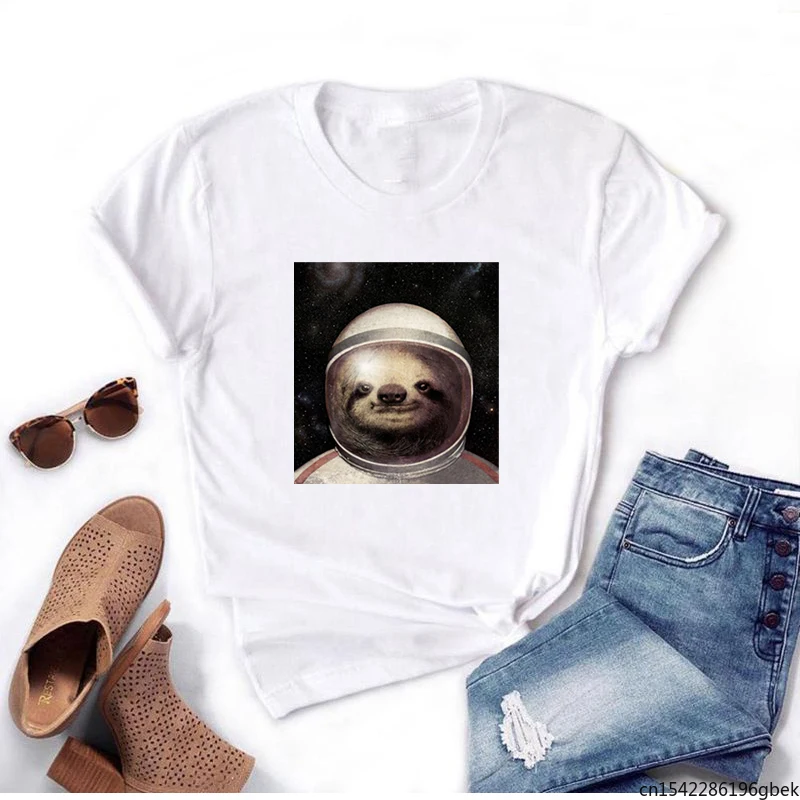 

Summer Ladies T-Shir Sloth Print Funny Girl Short Sleeve Lovely Casual Round Neck Tops Clothes for Women