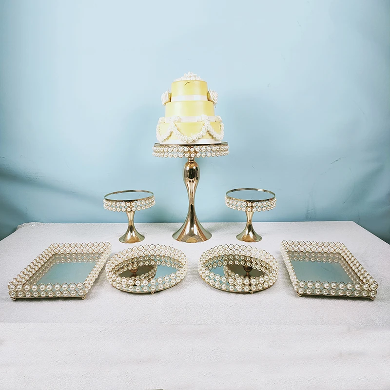 Жемчужный торт подставка золото и серебро кекс Свадебные благородные вечерние