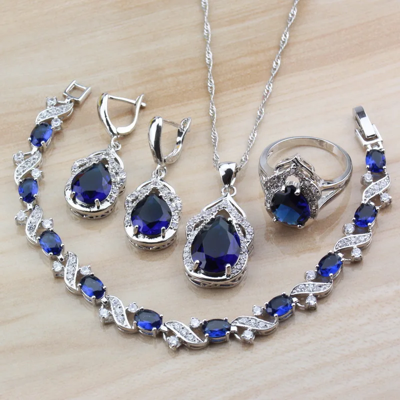 4 шт./комплект серьги/браслет/кольцо с фианитом|Ювелирные наборы для невесты| |