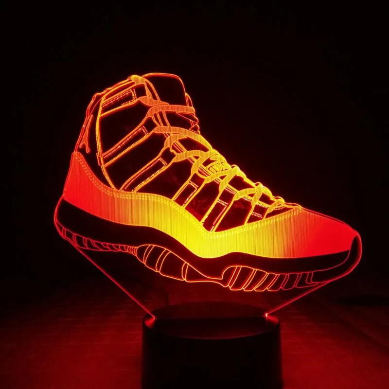 jordan 11 Кроссовки Jordan 4 AJ 3d ночной Светильник для баскетбола Michale Jordan Декор для спальни сенсорный светильник для мальчика настольная лампа прикроватная - Испускаемый цвет: jordan 11