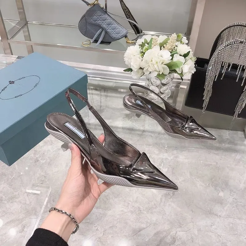 

Women's Shoes Genuine Leather Ladies Sandals Luxury Designers Casual Shoes Mixed Colors Heels Shoes Round Toe Shoes For Women