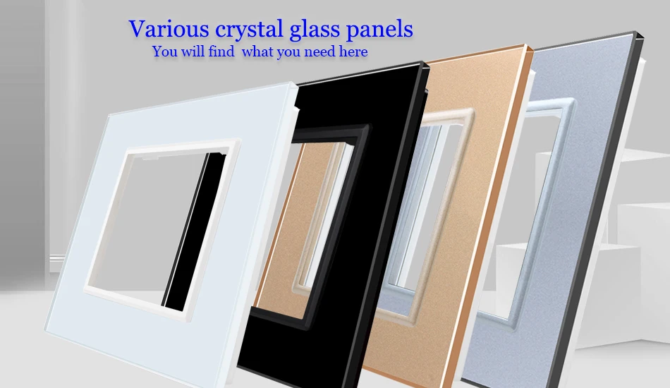 Rainbo Роскошный Crystal White Стекло Панель 1 кадров розетки Панель 80 мм* 80 мм ЕС Стандартный DIY интимные аксессуары a18w/b