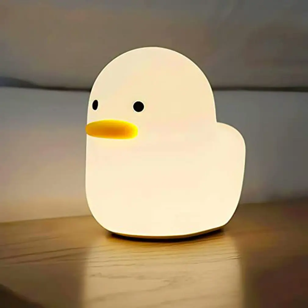 

Cute Night Light Silicone Soft Touch Sensor Animal Duck LED Night Lamp For Baby Children Kid Bedroom Decorative