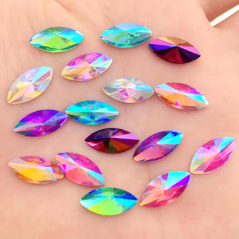 Прозрачный AB Кристалл конский глаз Форма Смола горный хрусталь Дизайн ногтей 300
