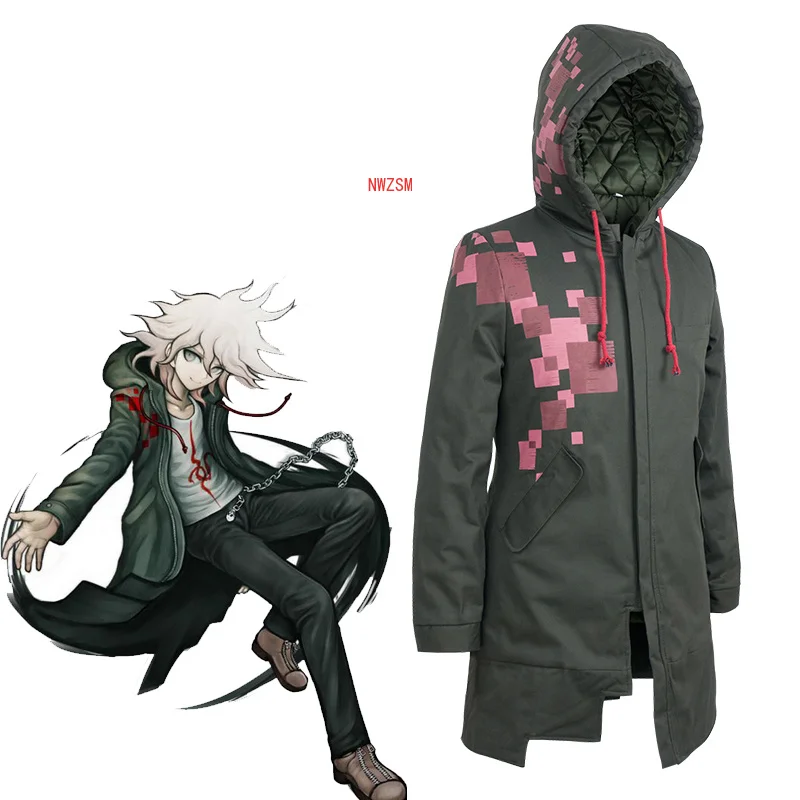 Супер Danganronpa Komaeda Nagito утепленная куртка с капюшоном Косплей Костюм Dangan Ronpa
