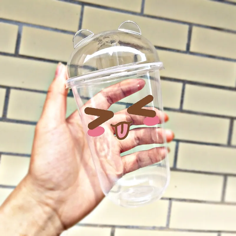 50 шт. 90 калибра креативные милые u образной формы одноразовые сок чайная чашка молока 500 мл диспенсер для