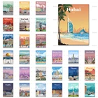 Постер для путешествий, Дубай, город Майами, Nyc, Сан-Франциско, Италия, Бразилия, Дублин, город, Польша, современный декор гостиной, принты, настенное искусство, холст