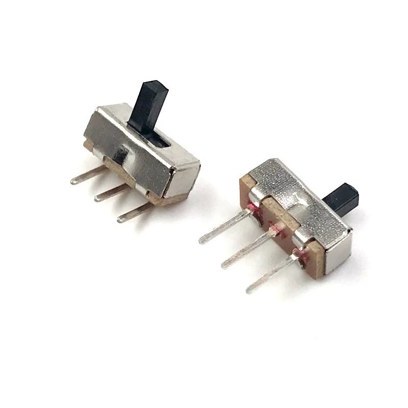 10Pcs mini Slide Switch SS12D00 SS12D00G3 3pin Interruptor on-off 1P2T 2 Position High quality toggle switch Handle length:4MM