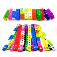 1pcs 17colors 18cm soft silicone bracelets kid wristband fit shoe charms shoe buckle kid party gift simple jewelry