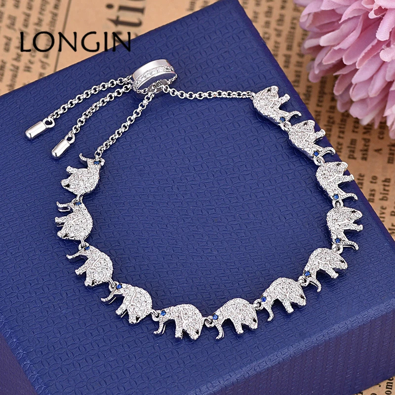 Новый европейский и американский Серебряный Модный милый слон LONGIN Креативный