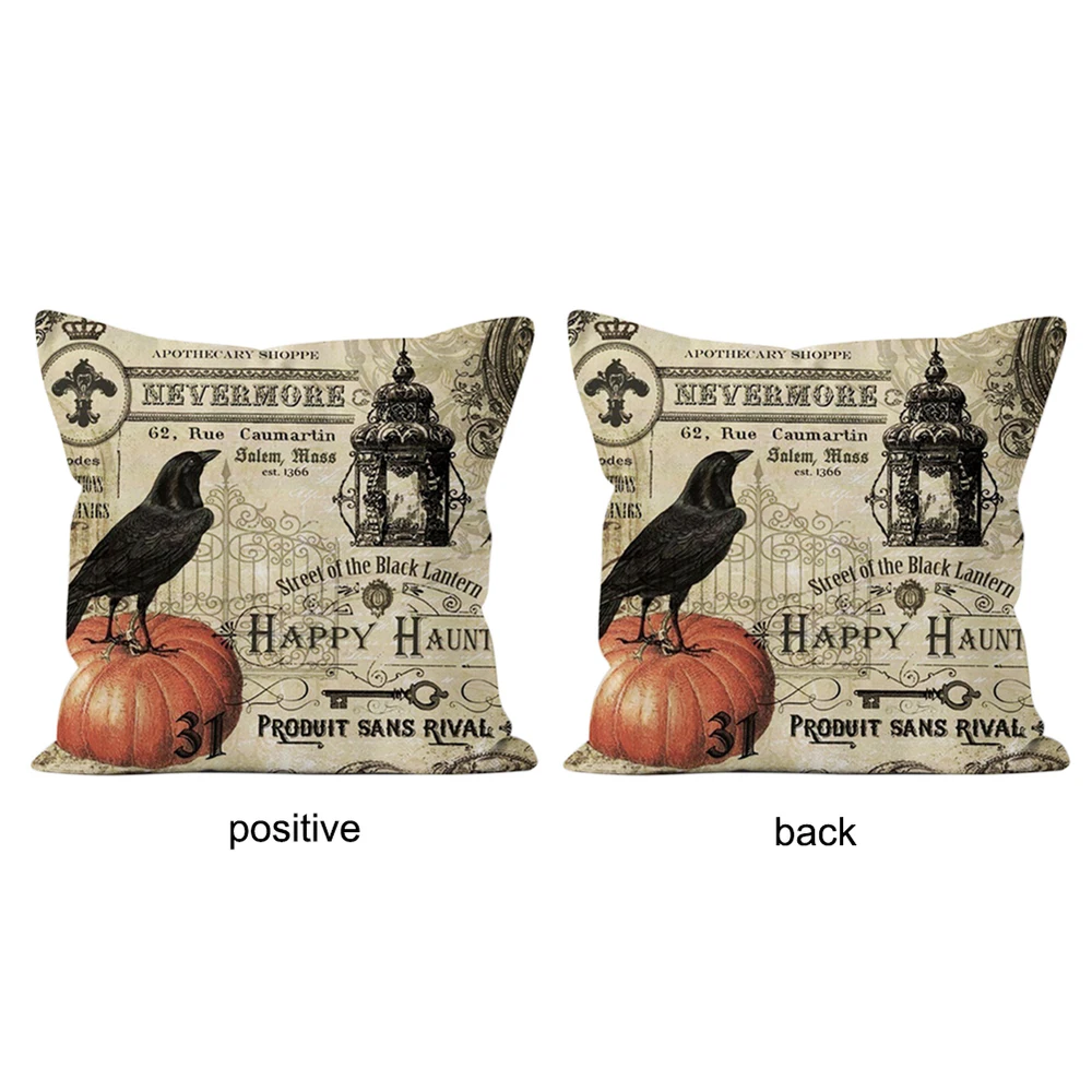 2 шт Хэллоуин Тыква ворона односторонняя узорная подушка крышка 45*45 см диван