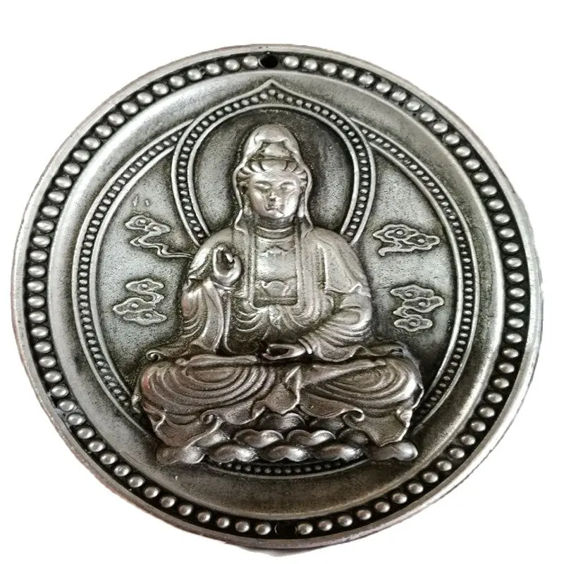 

China Tibet silver Amulet Pendant Guanyin