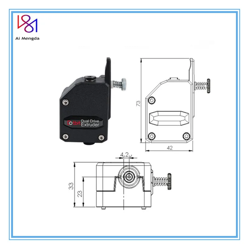 Double Gears Dual Drive Extrusion Black Cloned Btech Bowden Extruder for 3D Printer Parts CR10 MK8 | Компьютеры и офис