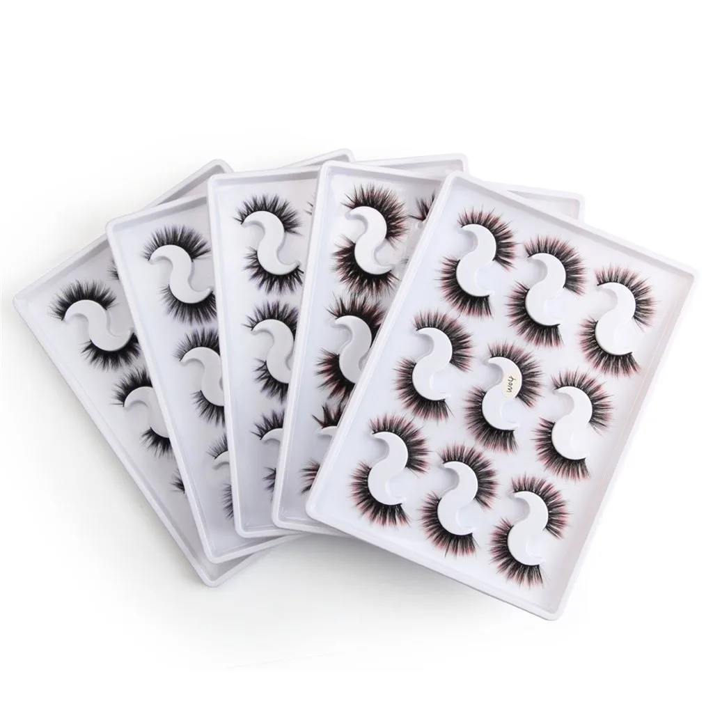 9 пар 3D норки с цветными мягкими длинными вьющимися и изогнутыми многослойными