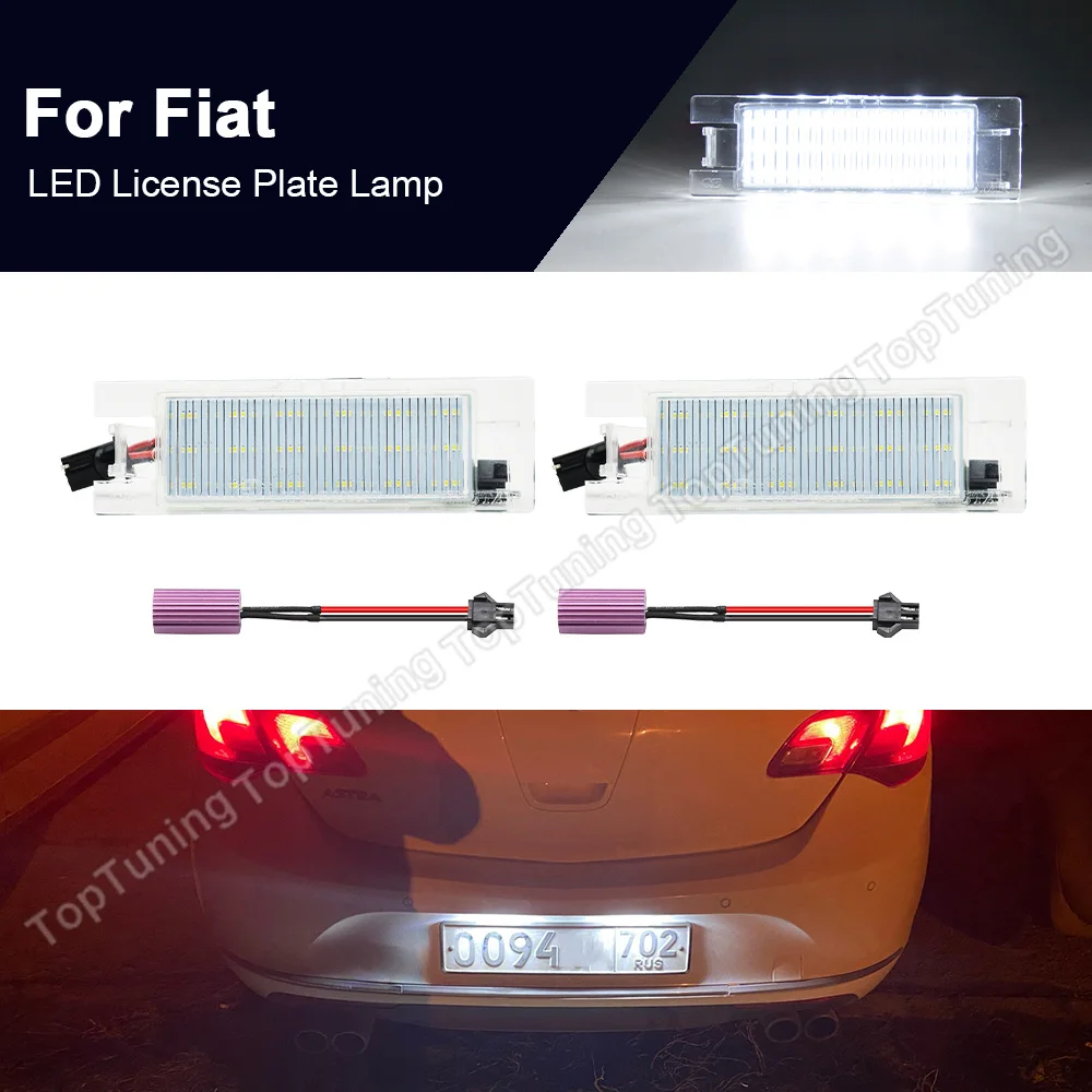 

2X Canbus LED Number License Plate Lights For Fiat Tipo Doblo 500L Grande Punto Multipla 186 Marea 185 Croma Linea Brava