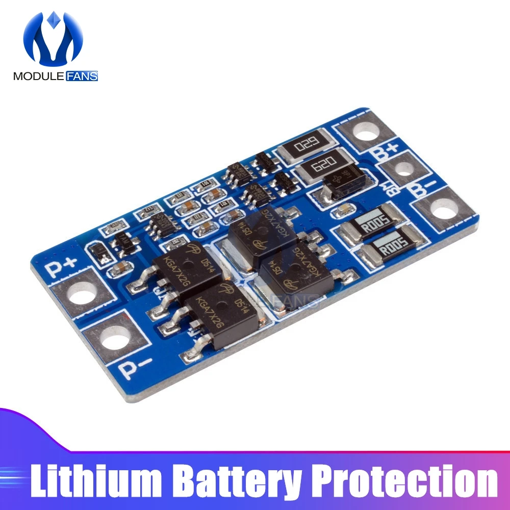 2S 10A 8,4 в 7,4 В 18650 литиевая Защитная плата BMS PCM PCB Li-Ion Lipo 2 ячейки с функцией баланса зарядное устройство защитный модуль - Цвет: Синий