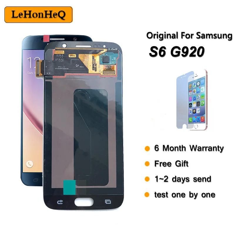 ЖК дисплей Super AMOLED для Samsung S6 G920 G920F G920A G920FQ сенсорный экран с дигитайзером в сборе