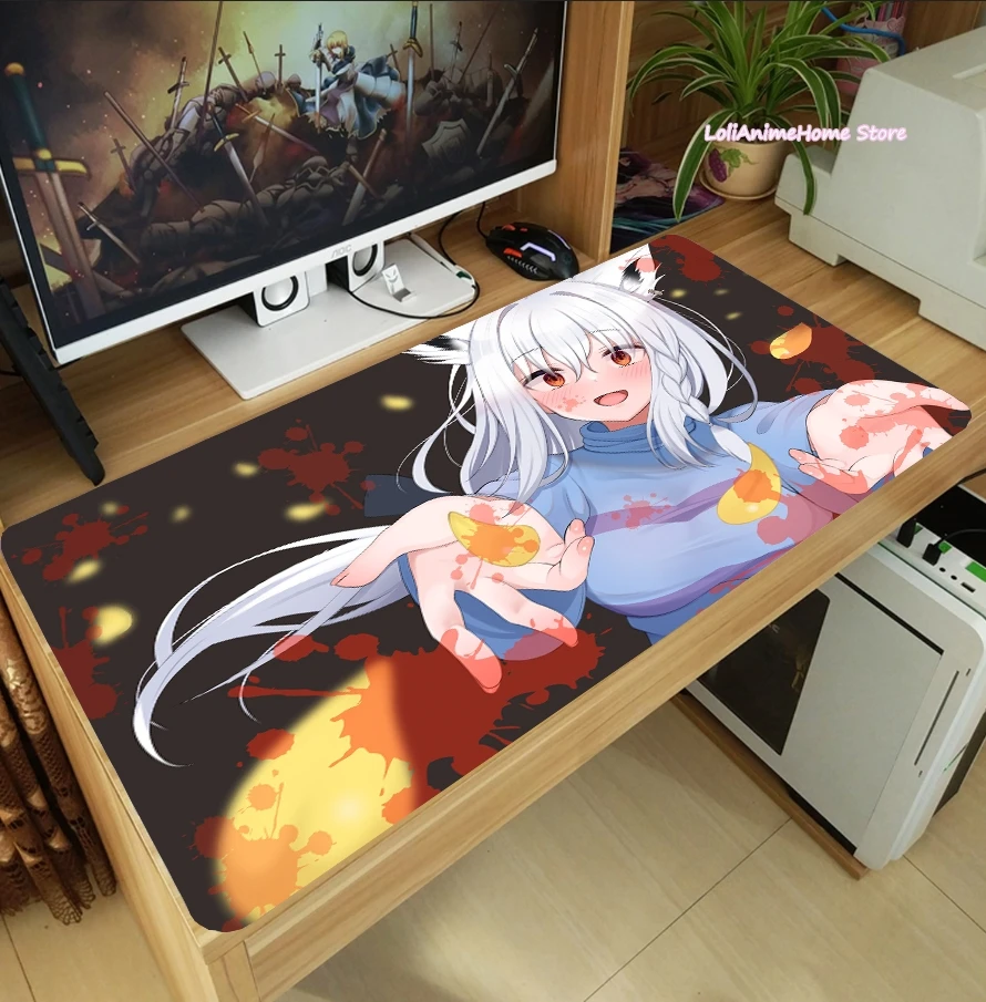 Игровой коврик для мыши Shirakami Fubuki Ookami Mio Hololive YouTuber косплей ноутбука Настольный