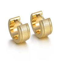 hot sale stainless steel earrings geoemetric women men rock hiphop gold color round stud earring fashion jewelry gifts wholesale