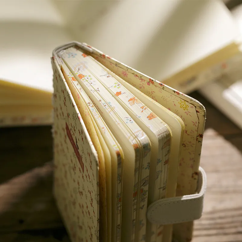 

New Arrival Floral Flower Notebook Schedule Book Diary School Office Supplies Kawaii Stationery Chinese Painting Notepad