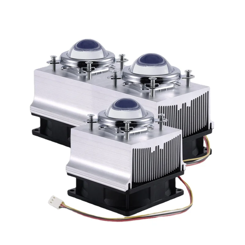 

AC85-265V 12V 100x100x80 радиатор светодиодный вентилятор радиатора 12V 44mm стеклянный объектив 10w-100w теплопроводник конденсаторный радиатор с вентилятором