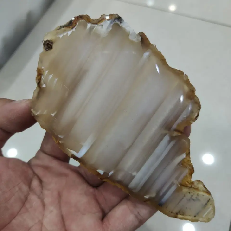 

1pcs 130g Large NATURAL Agate Slice Geode Polished Crystal Quartz