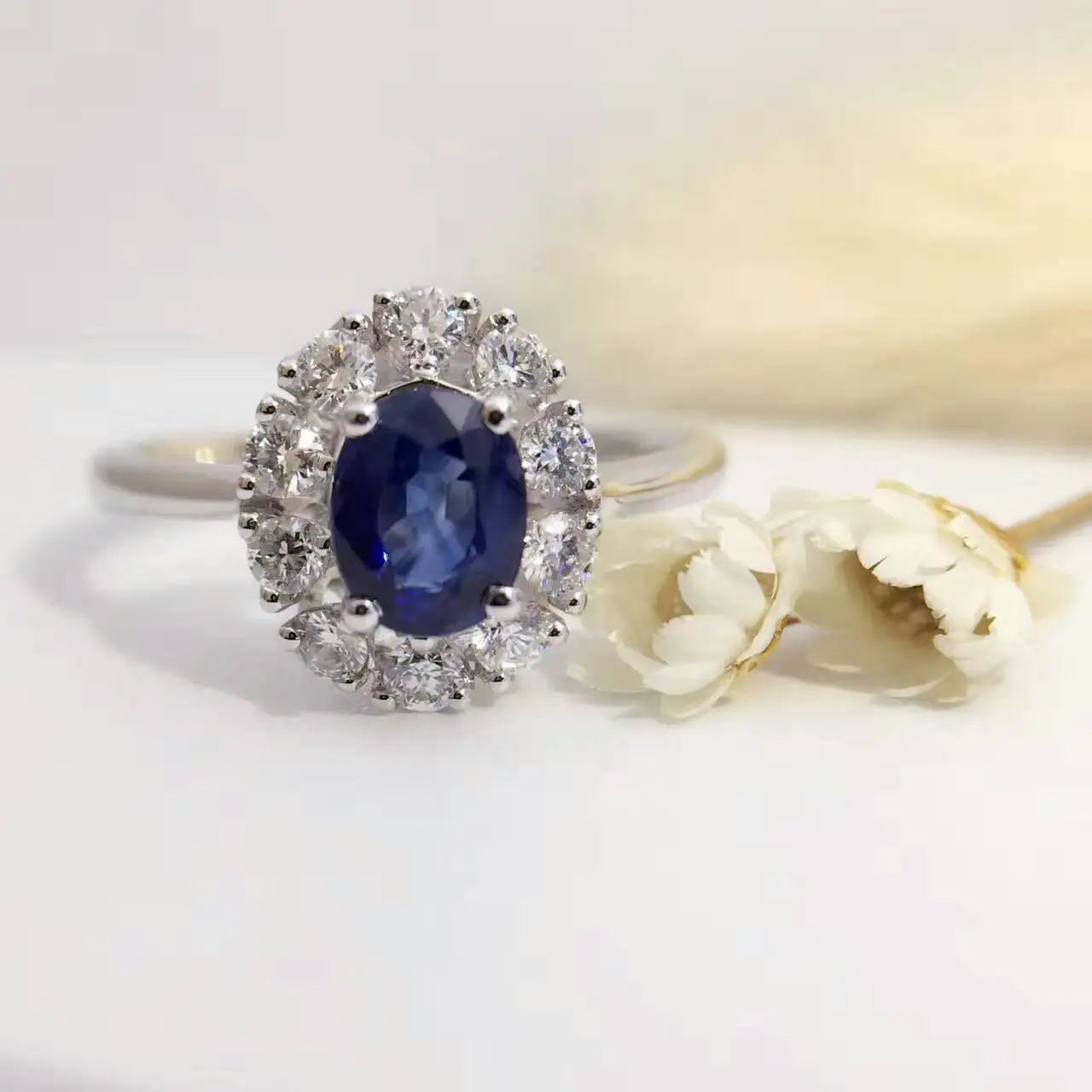 18K золото 0.887ct натуральный сапфир женское кольцо с 0.372ct Бриллиантовая установка новое Изысканное Украшение на свадьбу обручальное кольцо