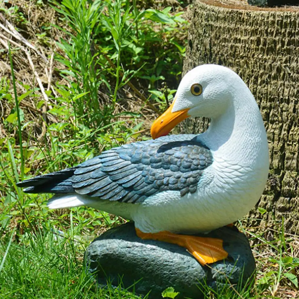 Садовая статуя из смолы скульптура чайки Реалистичная Статуэтка морской птицы