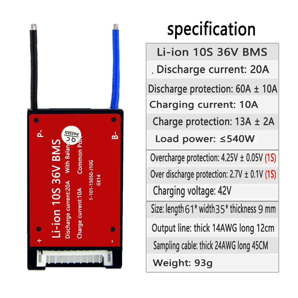 LiitoKala 10S 13S 16S BMS 20A 36V 48V 60V PCM PCB для 3 7 V комплект литий-ионный батарей 18650 NMC E-bike Scooter NTC