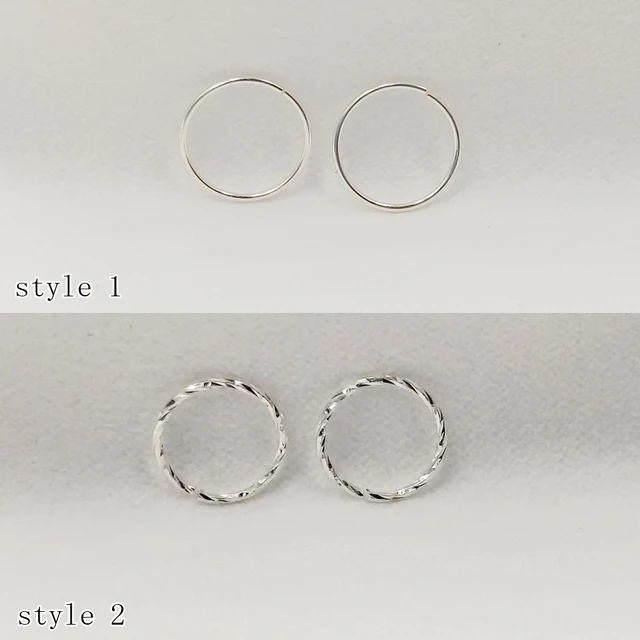 1pair Twist Nose ring hoop 925 sterling silver thin nose piercing for women men 22 G Huggie tragus Earring piercing body jewelry 3