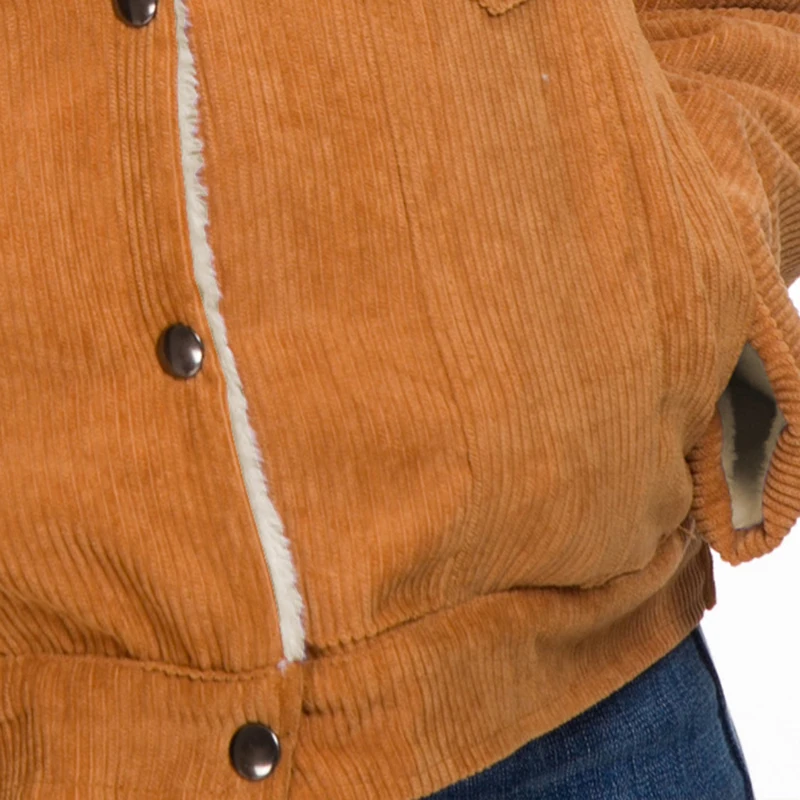 Зимние женские парки ретро вельвет овечья шерсть флисовая подкладка утолщенная