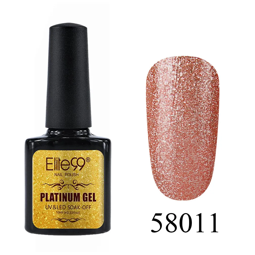 58011 Elite99 10 мл Блестящий УФ-гель для ногтей Platinum Soak Off Nail Art Маникюр гели для ногтей гибридные Лаки гель лак для ногтей набор - Цвет: 58011