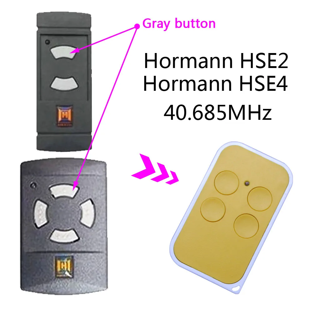 Hormann HSE2 40.685 MHz 40MHz Remote Control Gate Garage Door Replacement Clone Fob 40.685MHz