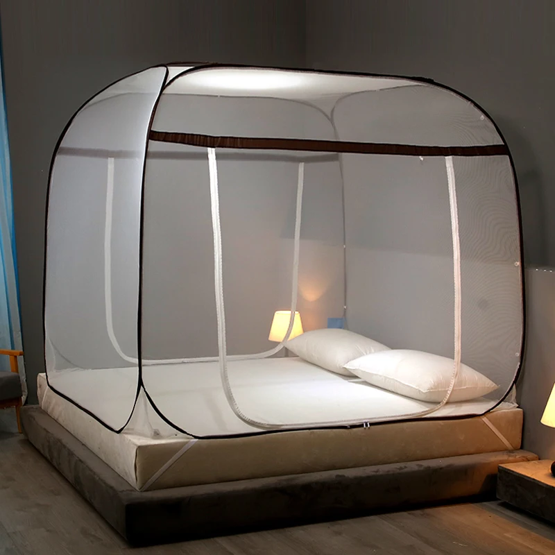 

New Installed Mosquito Nets Mongolian Bag Household Drop-Resistant Full Bottom Back Foldable Mosquito Net