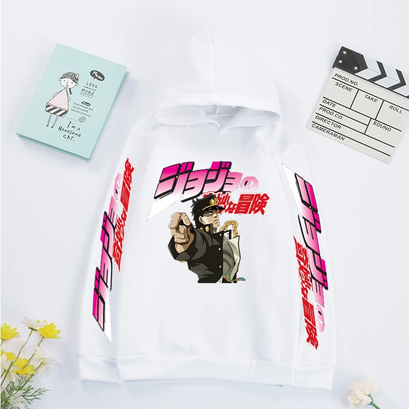 

JOJO dark blue sweatshirts and pullover hooded anime long sleeve pure cotton hoodies for kids boys girls children's clothes