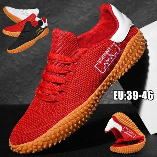 

2021 Men's Outdoor Breathable Mesh Shoes Non-slip Lightweight Soft Sneakers Fashion All-match Running Shoes Tennis Shoes