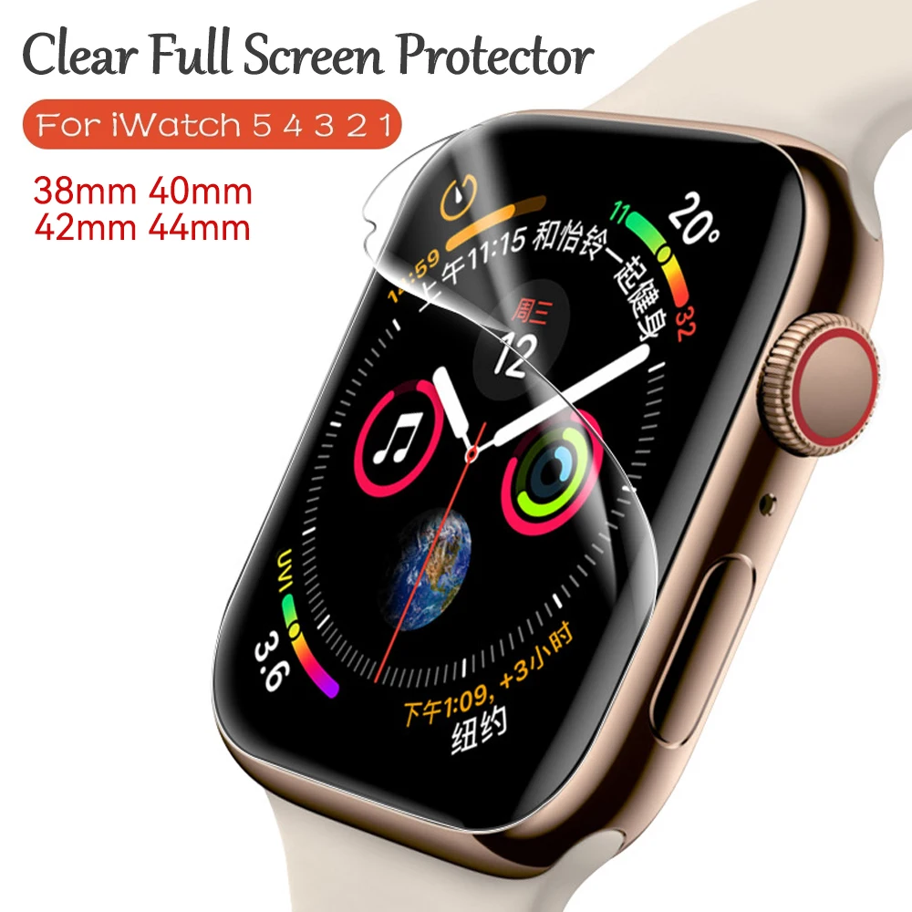 

Чехол для часов Apple Watch 6 SE 5 4 3, чехол 42 мм 38 мм 40 мм 44 мм, Защитная пленка для экрана Clear Full For iWatch 4 Series 6 5 1/2/3/4
