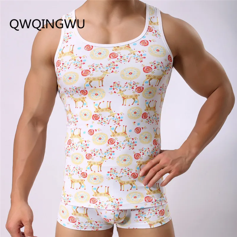 

Men Tank Tops Deer Print Tight Slimming Body Shapewear Vest Shirt Slim Slim Body Shaper Underwear Vest Undershirt Tank Tops