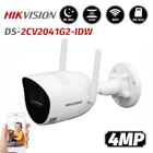IP-камера Hikvision, 4 МП, Wi-Fi, DS-2CV2041G2-IDW Встроенный слот для SD-карты, беспроводная ИК-камера видеонаблюдения, 30 м, IP66