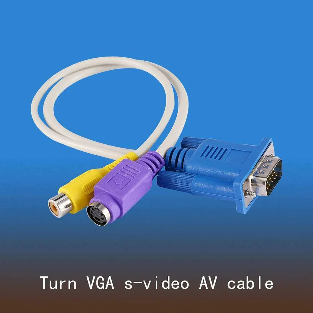 1 шт. 15-контактный кабель-адаптер VGA SVGA в S-Video RCA | Электроника