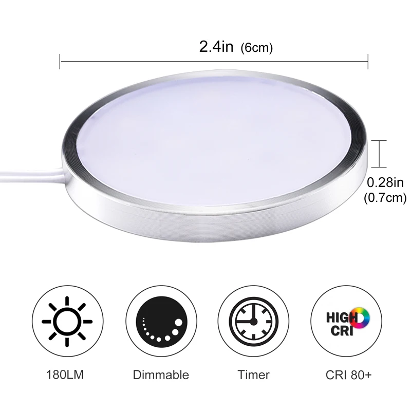 aiboo led under cabinet puck light under counter lights with wireless timer remote dimmable for kitchen shelf furniture lighting free global shipping