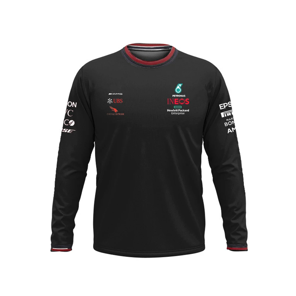 

F1 T-Petronas Team Malaysia Oil Team Uniform Men's Racing Short Sleeve Mercedes Team Uniform For Outdoor Sports Quick Dry And
