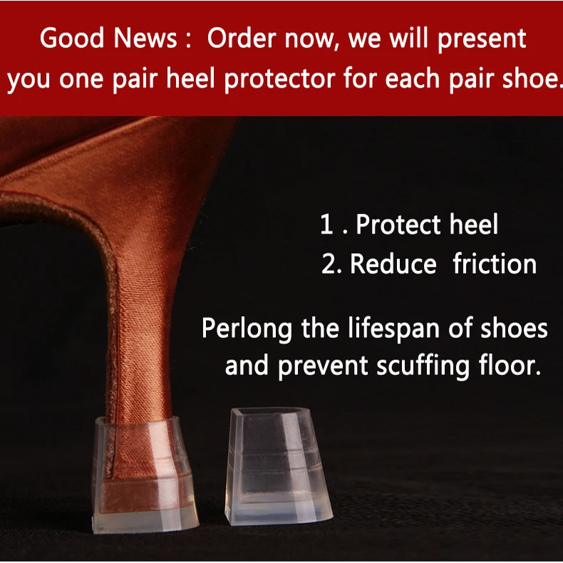 Ladies Girls Ballroom Shoe Shine Satin Women's Dancesport High Heeled Closed Toe Latin Salsa Social Dance Shoes | Спорт и