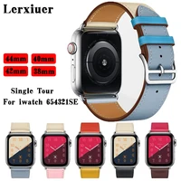 leather strap for apple watch band 44mm 40mm iwatch band 38mm 42 mm single tour watchband bracelet apple watch series 5 4 3 6 se